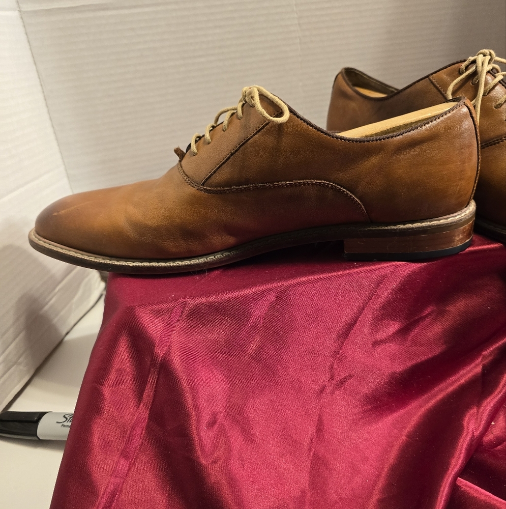 ASTON GREY MEN'S LEU OXFORD DRESS SHOES COGNAC COLOR LEATHER SIZE 12 - Picture 4 of 9